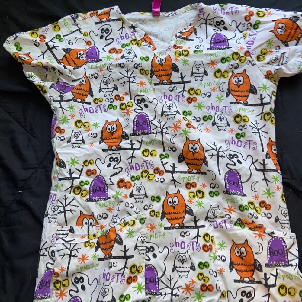Halloween scrub top